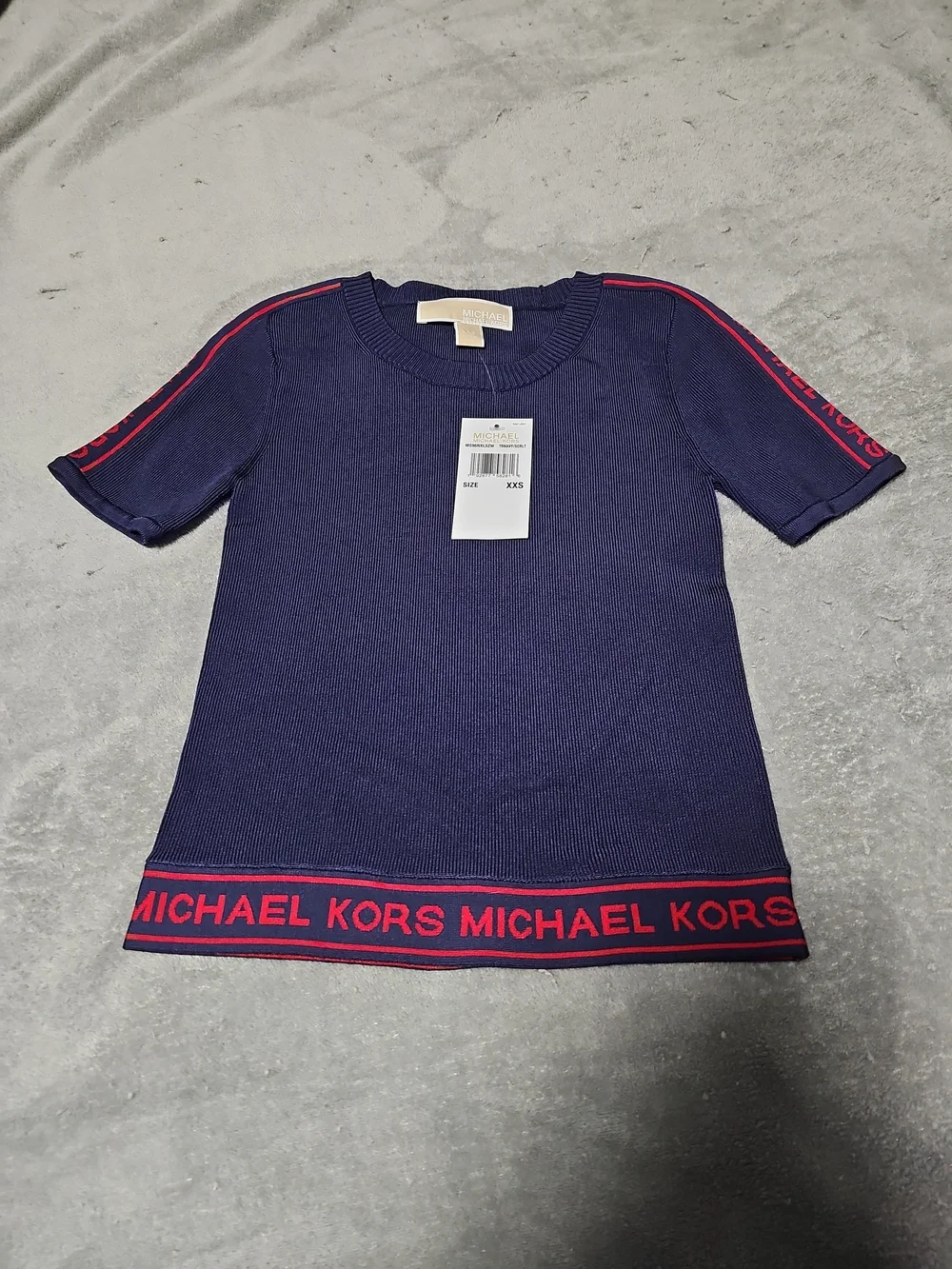 Michael Kors XXS Logo Tape Stretch Viscose Top - XXS - New Old Stock